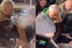 Ο Γιώργος Μαζωνάκης μαγείρεψε για τους άστεγους στο λιμάνι του Πειραιά