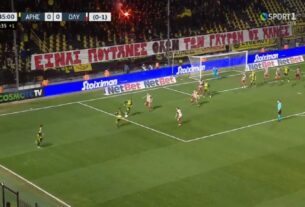 Άρης – Ολυμπιακός: Το ΑΘΛΙΟ πανό που δεν έπρεπε να ανέβει και ο διαιτητής δεν κατέβασε