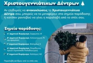 Ανακύκλωση Χριστουγεννιάτικων δέντρων από τον Δήμο Πειραιά