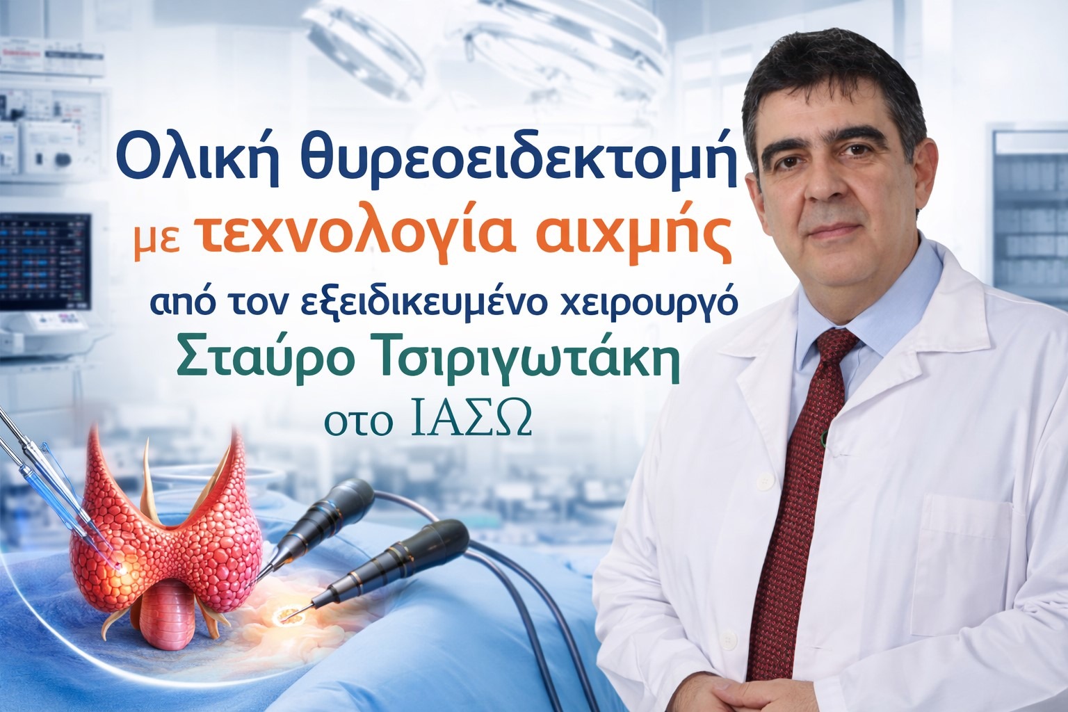 Ολική Θυρεοειδεκτομή με τεχνολογία αιχμής στο ΙΑΣΩ από τον χειρουργό Σταύρο Τσιριγωτάκη