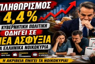 Πληθωρισμός 4,4%: Η κυβερνητική πολιτική οδηγεί σε νέα ασφυξία τα ελληνικά νοικοκυριά