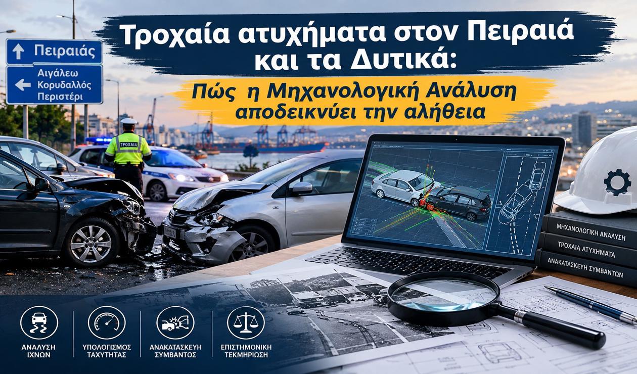 Τροχαία ατυχήματα στον Πειραιά και τα Δυτικά: Πώς η Μηχανολογική Ανάλυση αποδεικνύει την αλήθεια